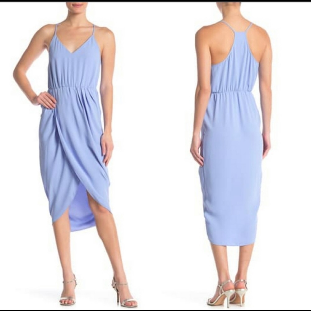 A by Amanda V-Neck Racerback Wedding MIDI Dress